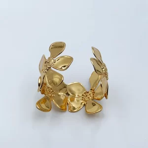 Arira Modern and Unique golden kada bangle cuff bracelet  for women