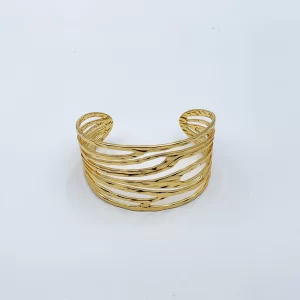 Arira Modern and Unique golden kada bangle cuff bracelet  for women