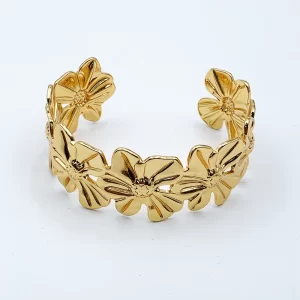 Arira Modern and Unique golden kada bangle cuff bracelet  for women