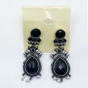 Arira unique and Fancy black and silver earrings
