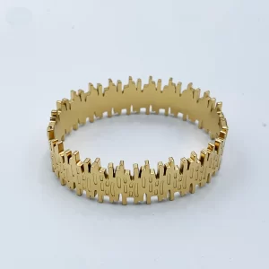 Arira Modern and fancy zig zag design kada bangle in gold