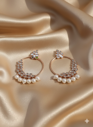 Arira latest and Unique party wear white pearl earrings