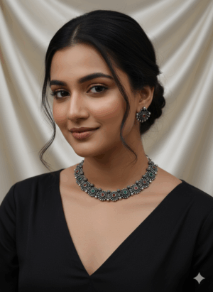 Arira stylish  oxidised set with earrings