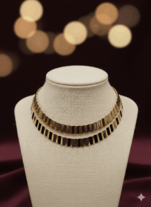 Arira Artistic 2 layered golden neck piece