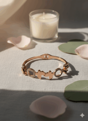 Arira classy and unique butterfly design gold kada bracelet