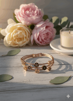 Arira Elegant and modern 3 line gold kada bangle