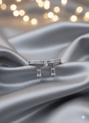 Arira casual and fancy silver stone earrings