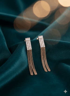 Arira dazzling and vibrant golden earrings