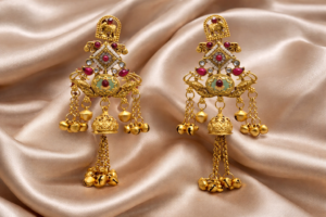 Arira Golden Beautiful And Stylish Earrings with Ghungroo